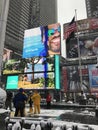 Times Square, Manhattan, NYC. Winter Royalty Free Stock Photo