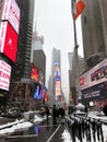 Times Square, Manhattan, NYC. Winter Royalty Free Stock Photo