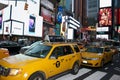 Times Square in New York City bustling with people Royalty Free Stock Photo