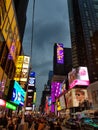 New-York nyc brooklyn times square taxi night building view Royalty Free Stock Photo