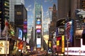 Times square in New York at dusk