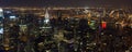 Times Square panorama aerial view at night