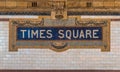 The Times Square sign on the NYC subway system Royalty Free Stock Photo