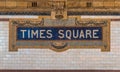 The Times Square sign on the NYC subway system