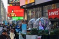 Times Square unveiled four giant snow globes inspired by some of Broadway& x27;s most popular musicals