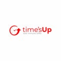 Times up logo template. Clock logo design.