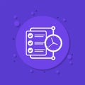 timesheet, time tracking icon for web