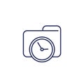 timesheet, tracking time line icon on white