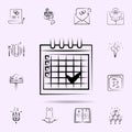 Timestamp in calendar icon. Universal set of wedding for website design and development, app development