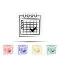 timestamp in calendar multi color style icon. Simple thin line, outline vector of wedding icons for ui and ux, website or mobile