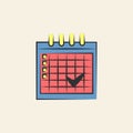 timestamp in calendar sketch illustration. Element of colored wedding icon for mobile concept and web apps. Sketch style timestamp
