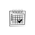 timestamp in calendar sketch illustration. Element of wedding icon for mobile concept and web apps. Sketch style timestamp in cale