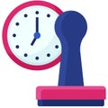 Timestamp icon, Blockchain related vector illustration