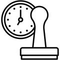 Timestamp icon, Blockchain related vector illustration