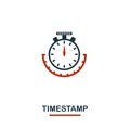Timestamp icon. Creative two colors design from crypto currency icons collection. Simple pictogram timestamp icon for