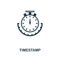 Timestamp icon. Monochrome style design from crypto currency icon collection. UI. Pixel perfect simple pictogram timestamp icon. W