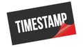 TIMESTAMP text on black red sticker stamp