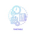 Timetable blue gradient concept icon Royalty Free Stock Photo