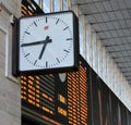 Clock train-Timetable Royalty Free Stock Photo