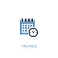 Timetable concept 2 colored icon. Simple Royalty Free Stock Photo