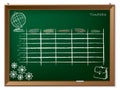 Timetable hand drawn on chalkboard Royalty Free Stock Photo