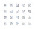 Timetable - Schedule line icons collection. Routine, Agenda, Itinerary, Program, Plan, Calendar, Arrangement vector and