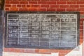 Timetable at a small rural train station near Kalaw town, Myanm Royalty Free Stock Photo