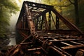 Timeworn Rusty old bridge. Generate Ai Royalty Free Stock Photo