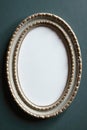 Timeworn silver oval picture frame, subtle patina , oval, background, aged Royalty Free Stock Photo