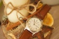 Timex men watch with a brown leather belt