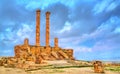 Timgad, ruins of a Roman-Berber city in Algeria. Royalty Free Stock Photo