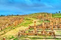 Timgad, ruins of a Roman-Berber city in Algeria. Royalty Free Stock Photo