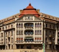 TimiÃâ¢oara, Romania-May 25, 2021: historic building in downtown Timisoara, with symmetrical windows and balconies showing the