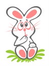 Timid easter rabbit