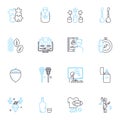 Timid hesitation linear icons set. Shy, Hesitant, Demure, Insecure, Tentative, Cautious, Unsure line vector and concept