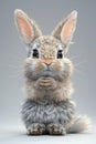 Timid tan rabbit with big eyes and soft fur