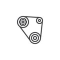 Timing belt line icon