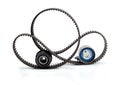 Timing belt, pulley and tensioner. Royalty Free Stock Photo