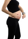 Timing contractions during pregnancy and labor Royalty Free Stock Photo