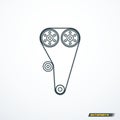 Timing belt icon. Vector illustration