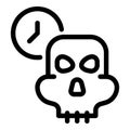 Timing fraud icon, outline style