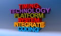 Timing technology platform system integrate coding on blue Royalty Free Stock Photo
