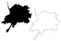 Timisoara City Republic of Romania map vector illustration, scribble sketch City of Timisoara map