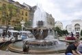 Timisoara, June 22nd: Fountain with fishes from Victory Square in Timisoara town from Banat county in Romania