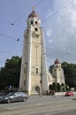 Timisoara RO, June 23th: Church Tower in Timisoara town from Banat county in Romania