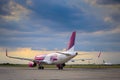 Commercial passenger jet airliner Airbus A320-232 W of the Hungarian low-cost Wizz Air Airline