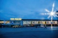 Dusk scene at the Traian Vuia international airport with star filter over the Royalty Free Stock Photo