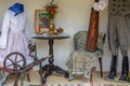 Traditional Hungarian objects exhibited on one home porch