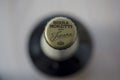 Close-up on a Birra Moretti alla Toscana beer bottle cap