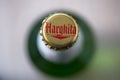 Close-up on a Hargita beer bottle cap Royalty Free Stock Photo